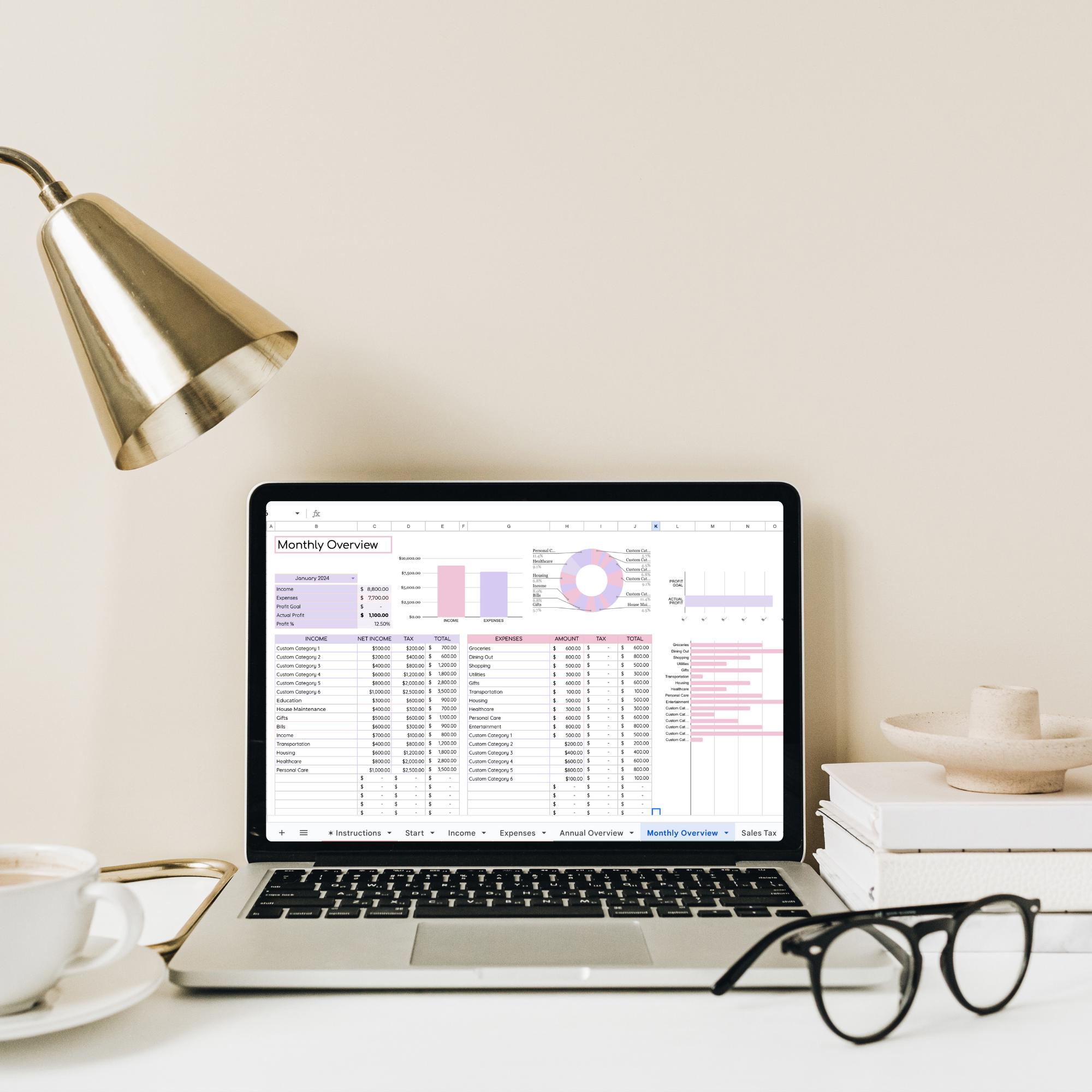 Small Business Bookkeeping Spreadsheet: Google Sheets Template (digital ...