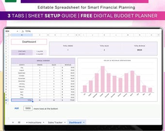 Sales Tracker Spreadsheet, Google Sheets Sales Tracker, Online Sales Dashboard, Profit tracker, Small Business Sales Report, Business Sheet