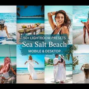 50+ Beach Lightroom Presets Mobile & Desktop,Travel photo Editing Blogger Presets Bundle,Hawaii Blue Ocean Instagram Presets for Influencers