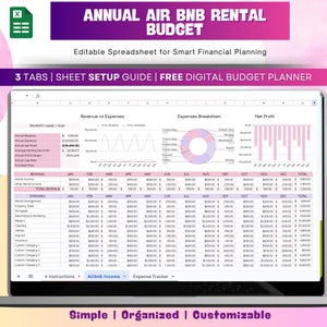 Airbnb Rental Income & Expense Tracker Template, Vacation Rental Management Spreadsheet, Profit Tracker for Google Sheets, Instant Download