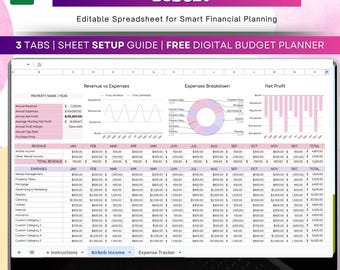 Airbnb Rental Income Tracker: Google Sheets Template (Digital Download)