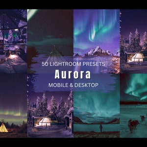 Auror Photography Presets, 50 Astrophotography presets, Presets for Mobile and Desktop, Night Sky Preset, Stars Photos, Northern Lights
