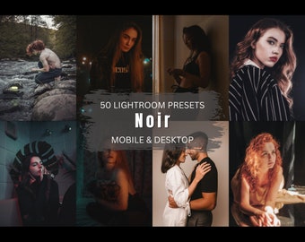50 Noir Lightroom Presets, Dark Aesthetic Mobile & Desktop