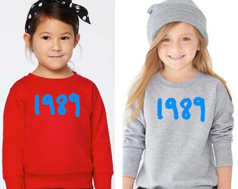 1989 Blue Era Taylor's Version Crewneck Pullover Sweatshirt, 1989 Taylor Swift Blue Era Fleece Sweater for Toddlers, Youth or Adult