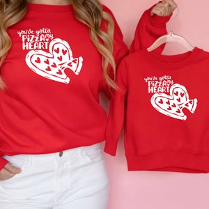 Pizza My Heart Valentine&#39;s Day Fleece Sweatshirt