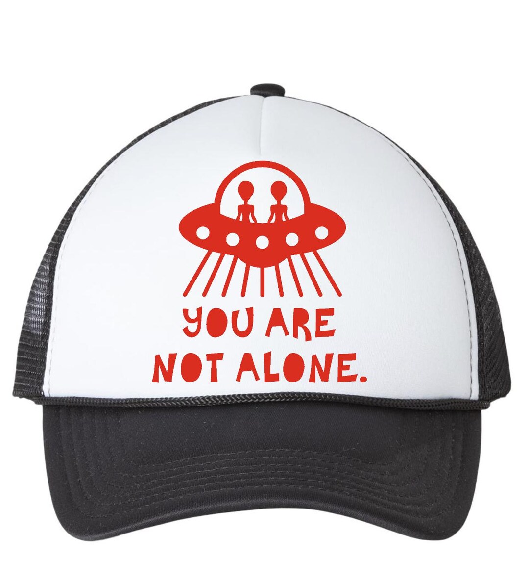UFO Alien Mesh Trucker Cap, You Are Not Alone, Adjustable Snapback - Etsy