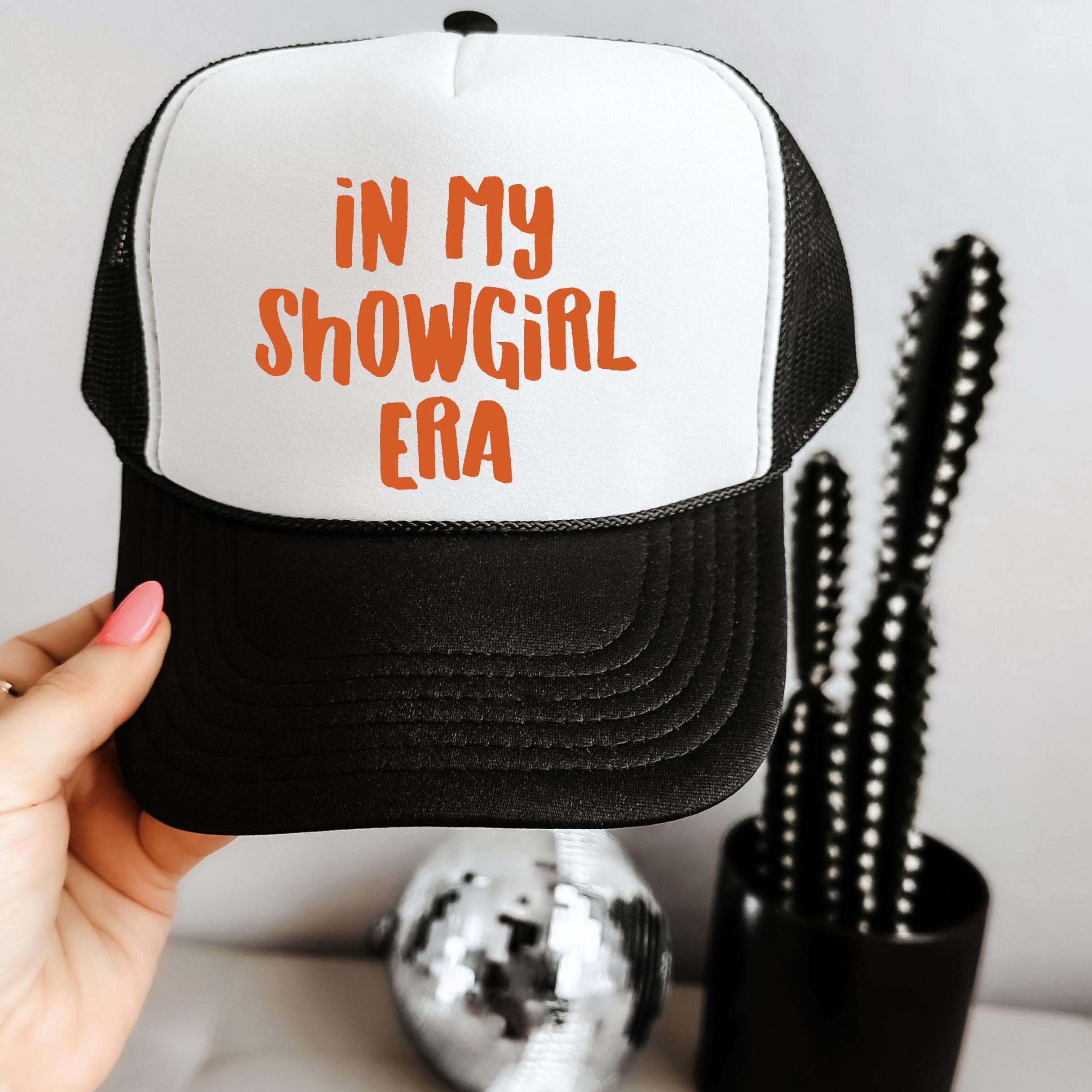 Showgirl Trucker Hat In my showgirl era trucker cap with real glitter vinyl – The  main image 2