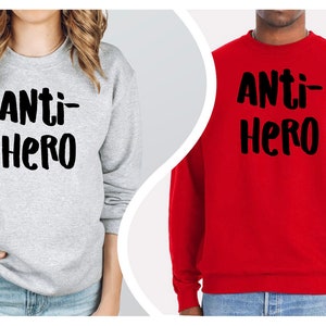 Anti-Hero Unisex Crewneck Pullover Sweatshirt, Anti Hero Fleece Sweater for Kids or Adults