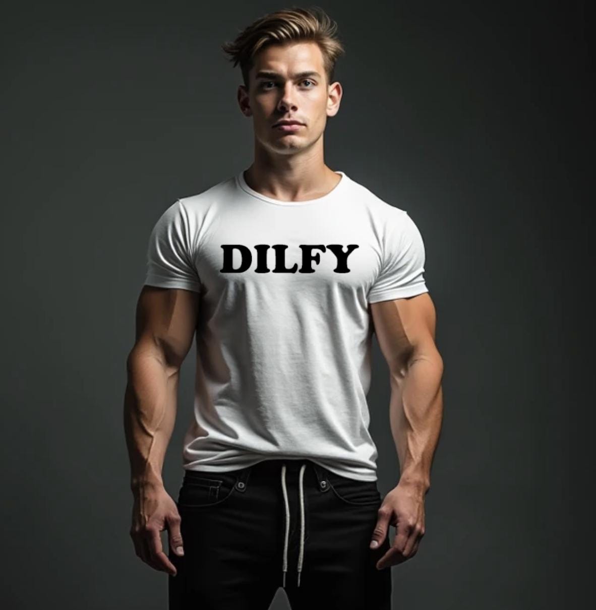 DILFY Shirt, DILF Hot Sexy Dad Crewneck T-Shirt or Sweatshirt, Hot Dad Funny Father's Day Short Sleeve Tee or Sweatshirt, DILFY Tee