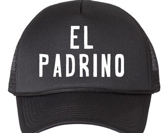 El Padrino Trucker Cap, Adjustable Mesh Back, Godfather Hat