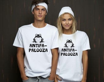Frog ANTIFA-Palooza Tee Shirt or Sweatshirt: Funny Anti Fascism Protest Crewneck
