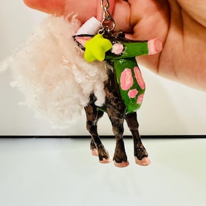 Animal Jam deer keychain - handmade nostalgic gamer gift - cute fan art accessory for animal jam fans