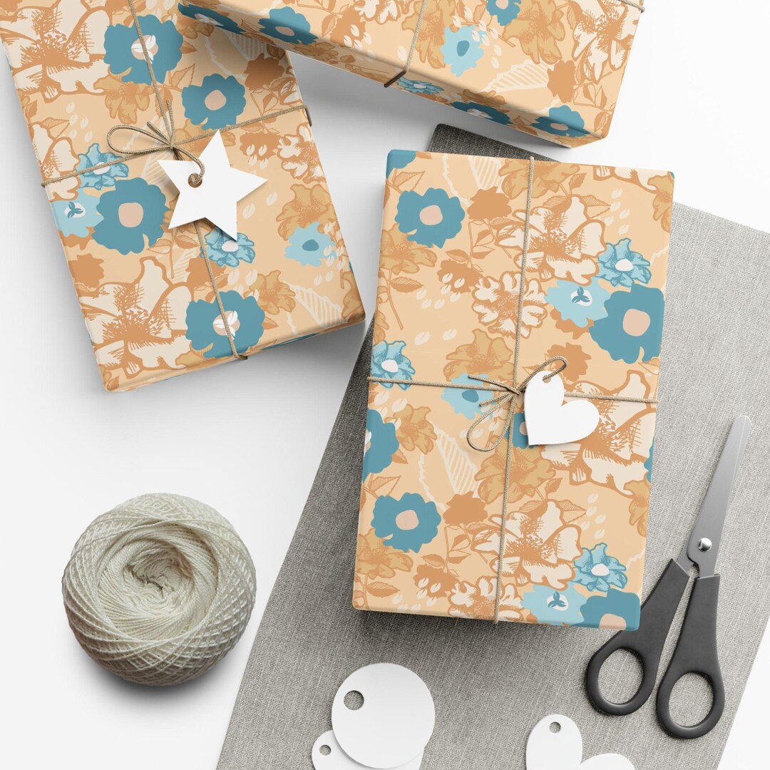 Gift Wrapping Paper | Floral Botanical Print | Matte or Satin - Etsy