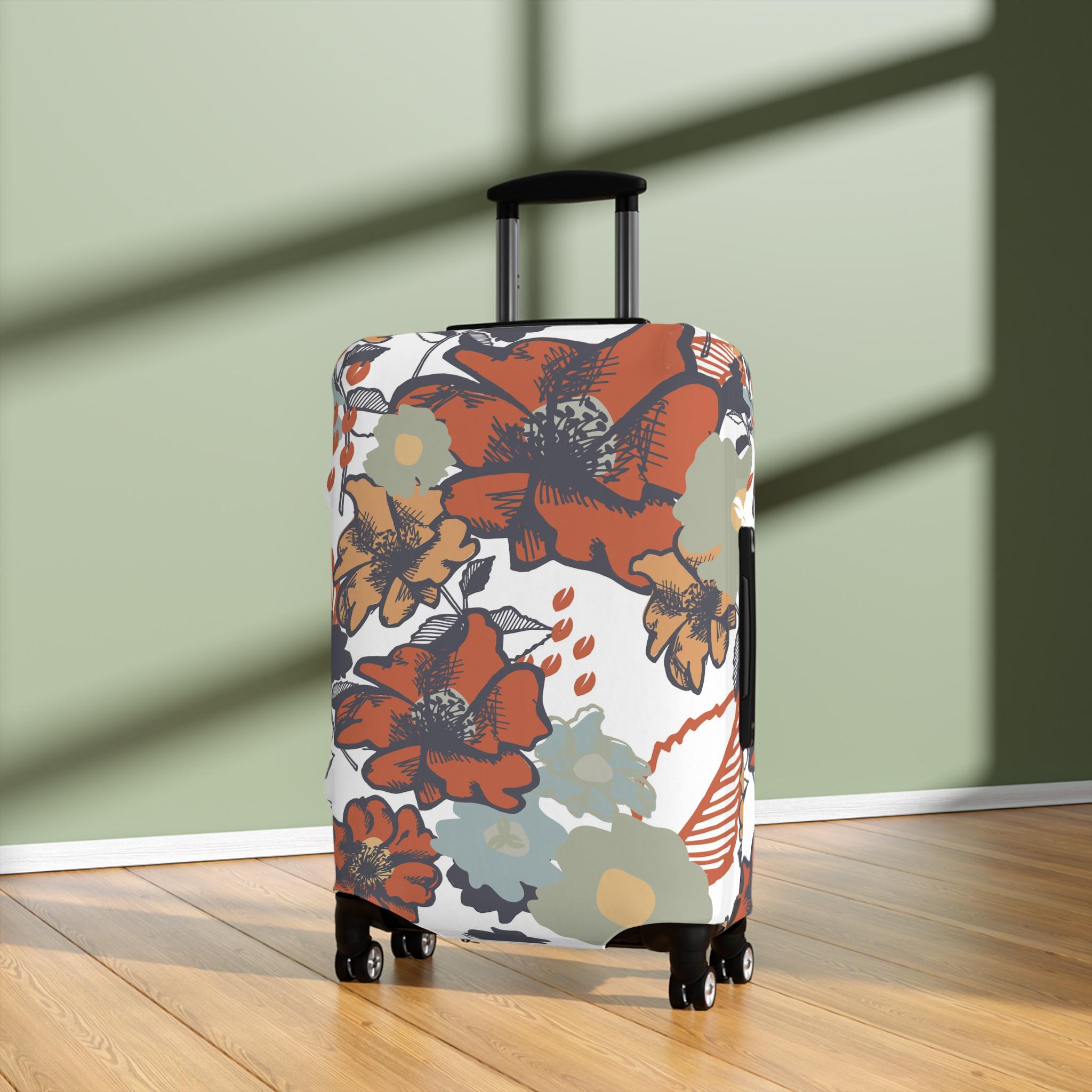 Luggage Cover Pattern Luggage Cover | Modern Floral Pattern | Travel Accessory | Available in ...