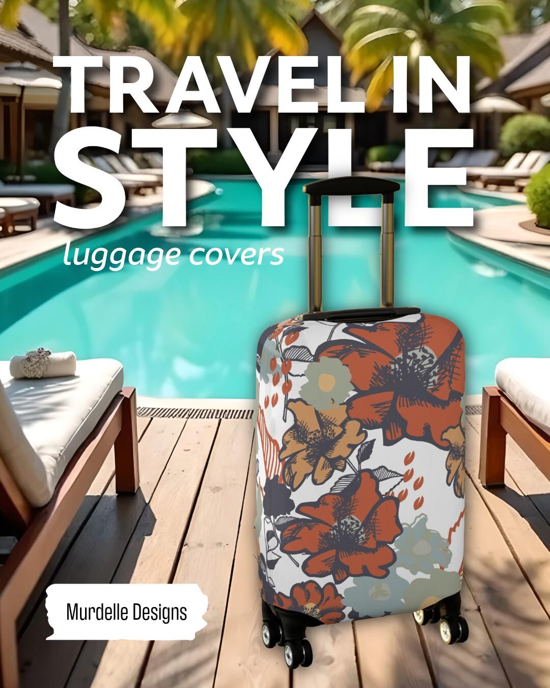 Luggage Cover Pattern Luggage Cover | Modern Floral Pattern | Travel Accessory | Available in ...