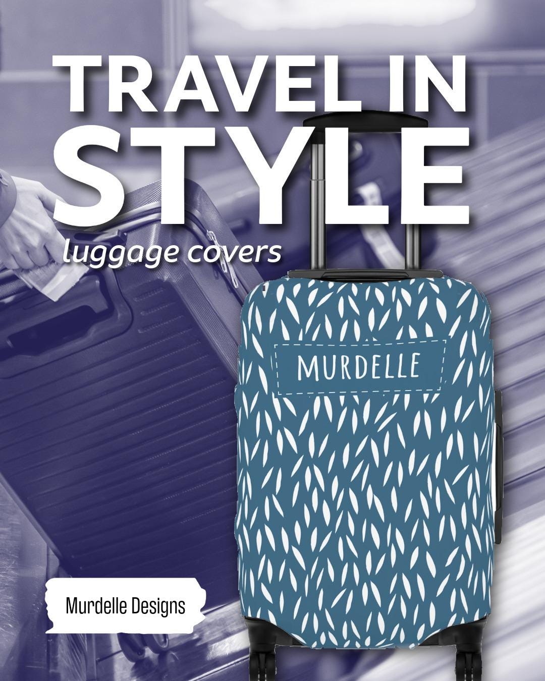 Luggage Cover Pattern Luggage Cover | Natural Organic Pattern | Travel Accessory | Available ...