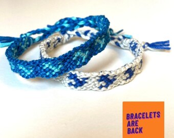 Anchor Blue White Macrame Friendship Love Bracelet