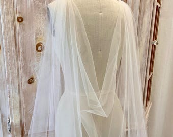 Ivory Wedding Cape Veil: Bridal Cape
