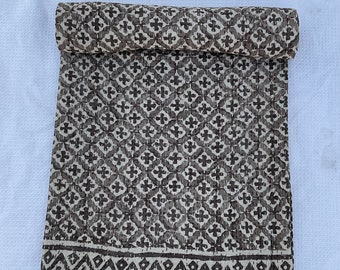 Bloc de main imprimé cousu main bloc de main édredon kantha hippie bohème jeté couvre-lit décoratif édredon kantha bagru