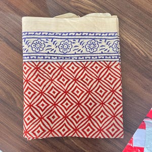 Hand Block Printed Cotton Sarong: Beach Coverup, Party Scarf