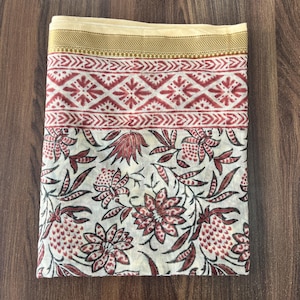 Hand Block Printed Cotton Sarong: Beach Coverup, Party Scarf