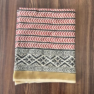 Hand Block Printed Cotton Sarong: Beach Coverup, Party Scarf