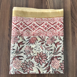 Hand Block Printed Cotton Sarong: Beach Coverup, Party Scarf