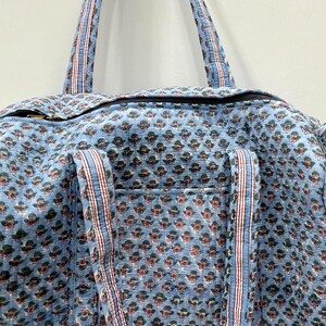 Große Baumwoll Weekender Reisetasche für Frauen Handgefertigte Gesteppte Stoff Duffle Bag Block Gedruckt Overnight Taschen Floral Hand Gepäck Tasche Zu Verkaufen