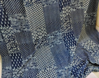 Kantha Indigo Blue Quilt Indian Kantha Bedspread Bedding Bedcover Throw Twin Bed