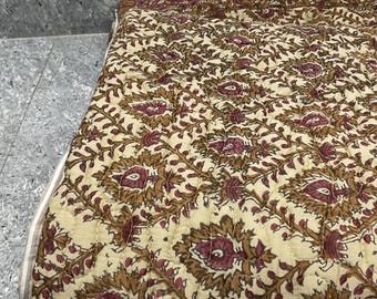 Handtryckt Kantha-täcke: Överkast i indisk bomull
