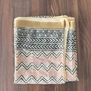 Hand Block Printed Cotton Sarong: Beach Coverup, Party Scarf