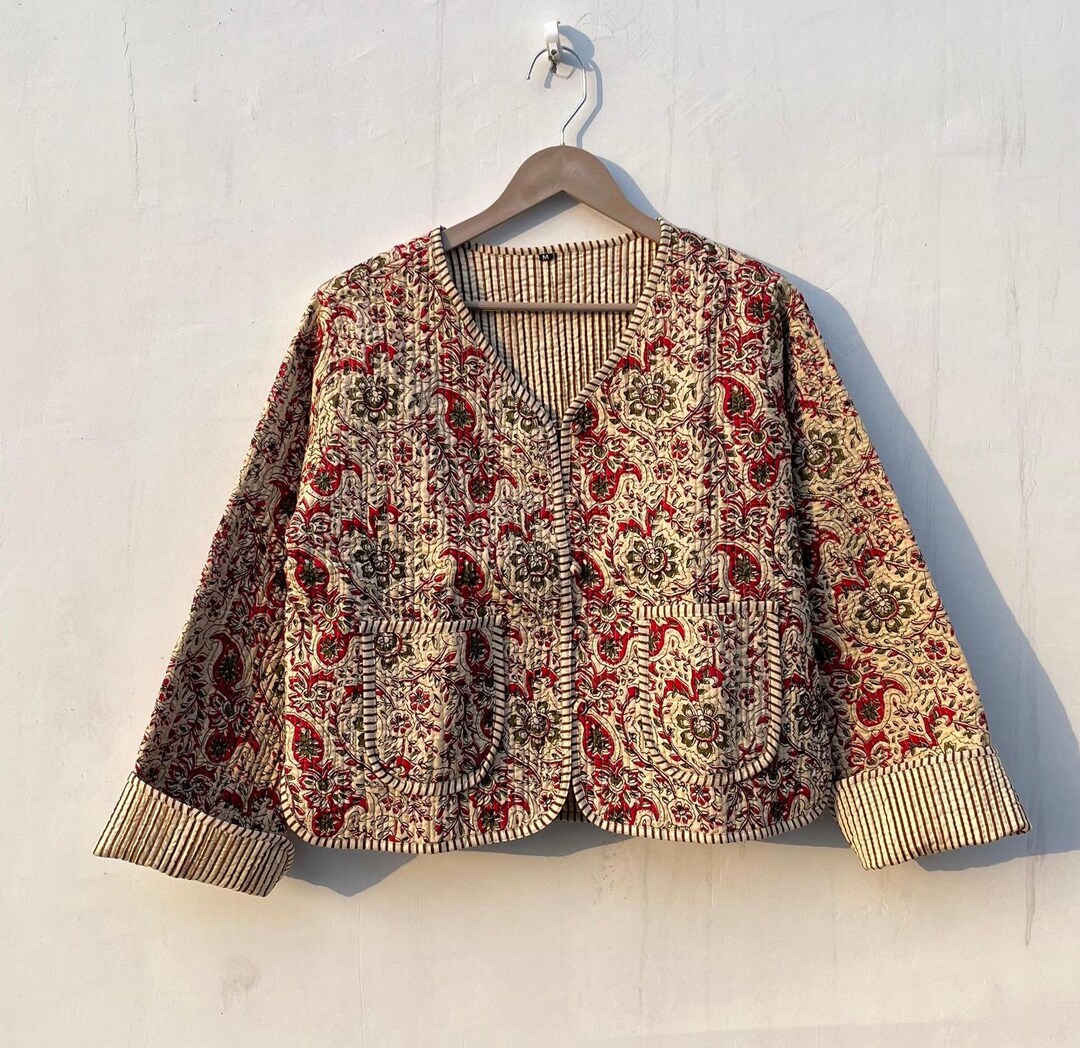 Handmade Patchwork Cotton Quilted Jacket: Reversible Boho Coat - Etsy