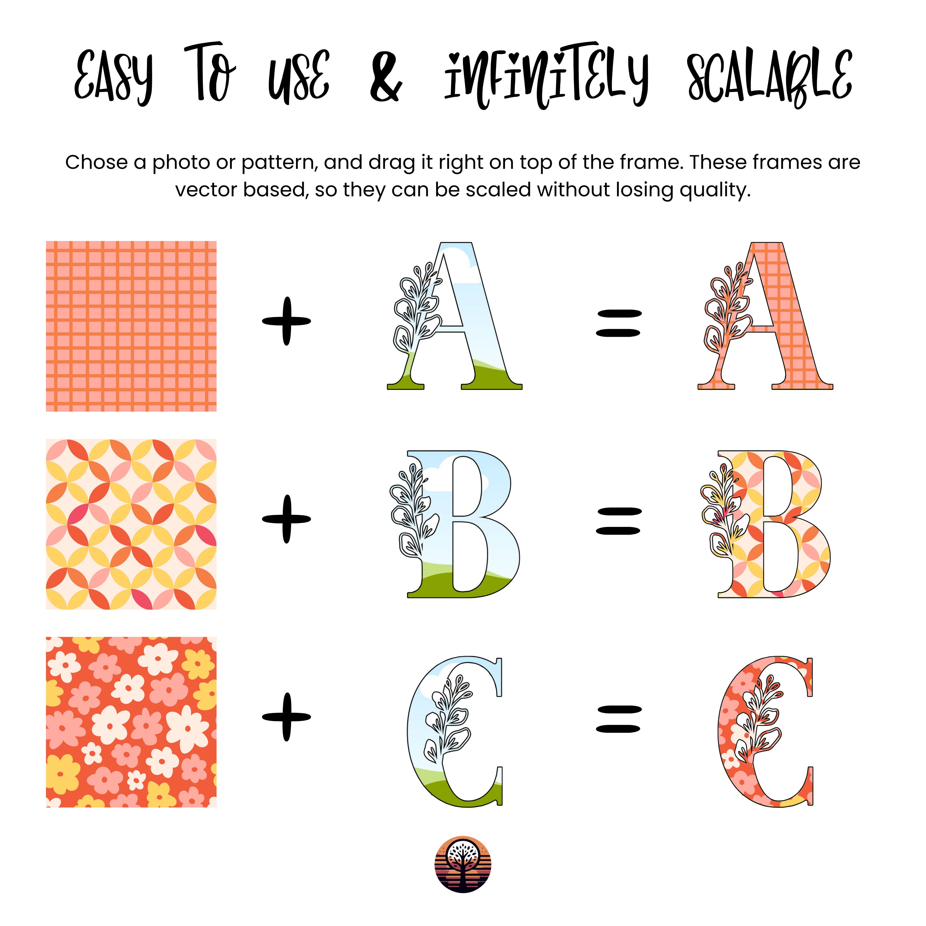 Floral Monogram Alphabet Create Your Own Alphabet With Editable Canva ...