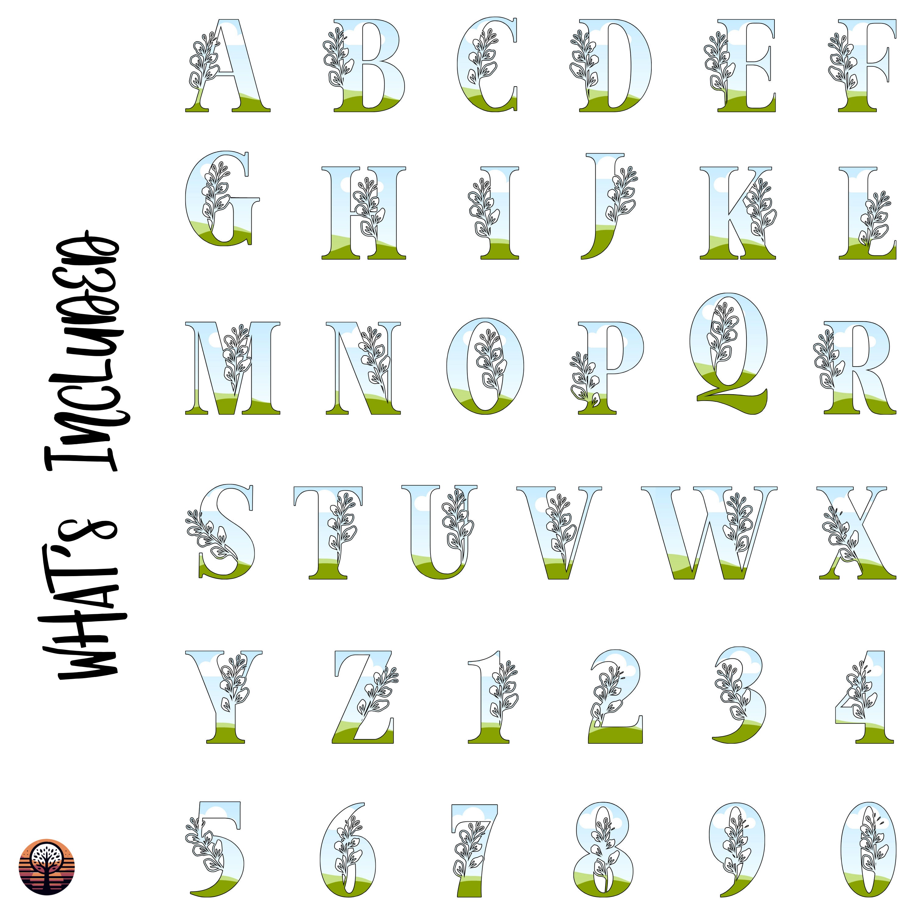 Floral Monogram Alphabet Create Your Own Alphabet With Editable Canva ...