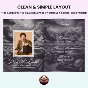 a clean and simple layout for a funeral program