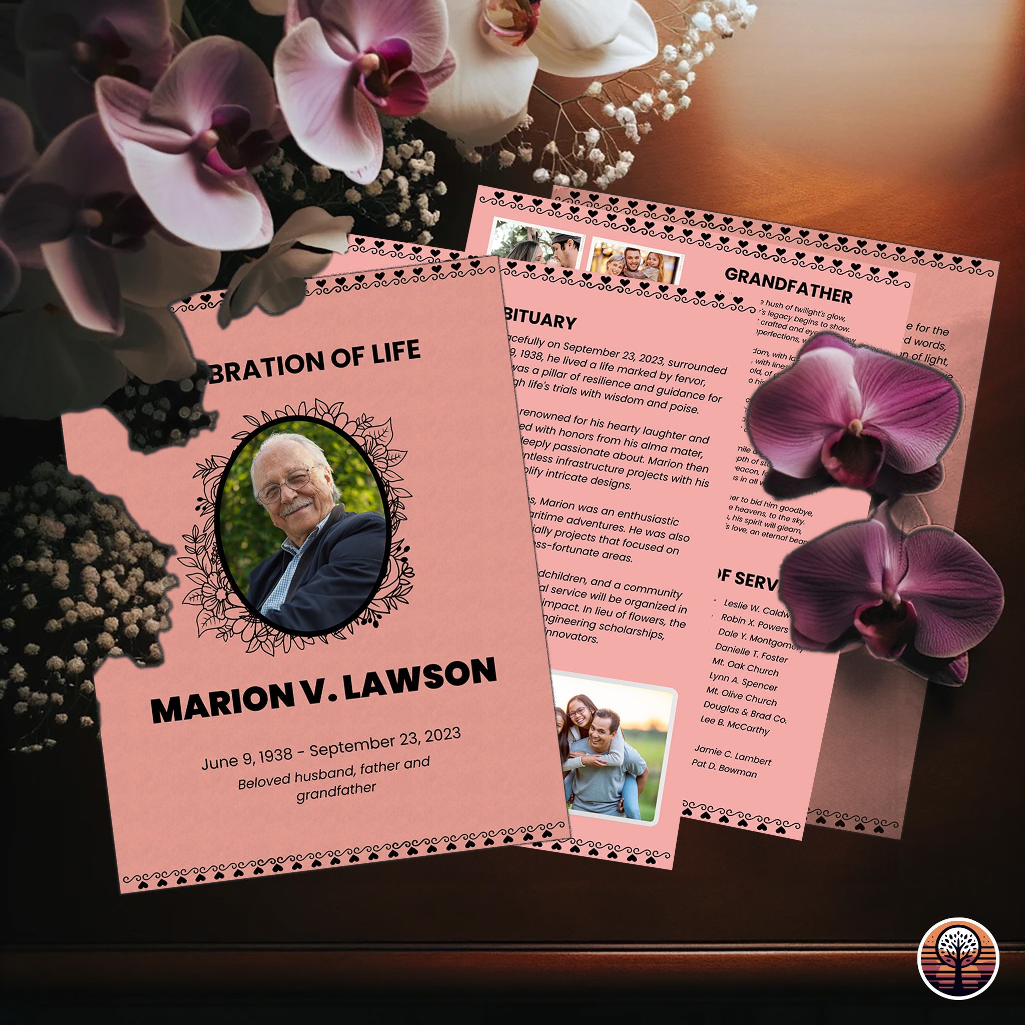 Funeral Program Template Printable Order of Service for - Etsy