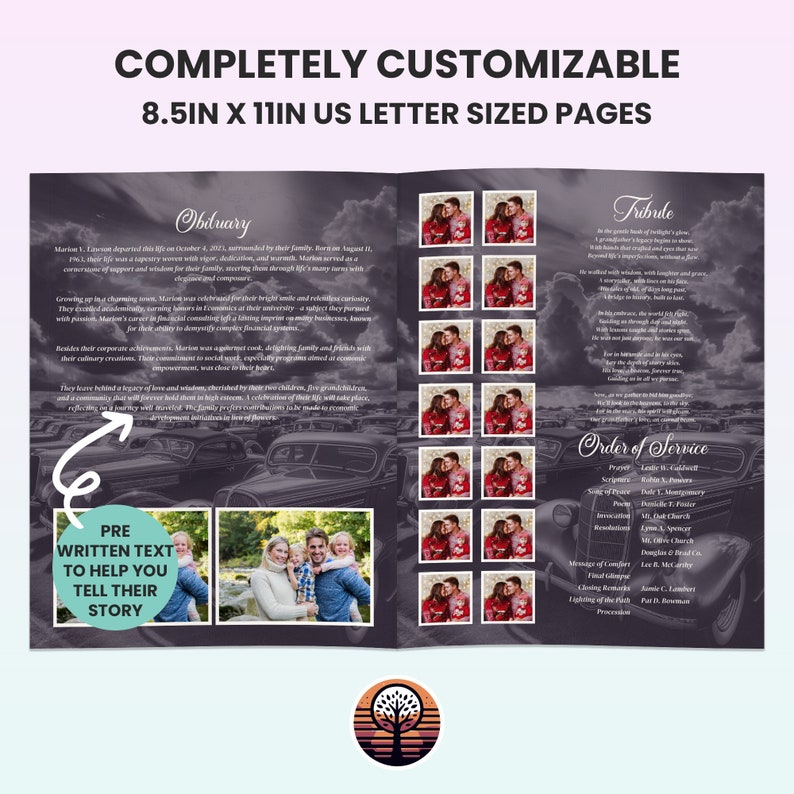 a brochure with a picture of a man and woman