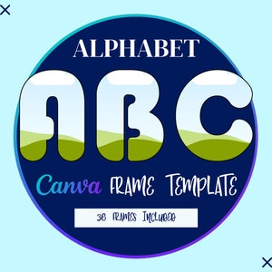 Editable Canva Font Alphabet Template for School Style Displays - Commercial Use