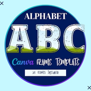 Rough Vintage College Alphabet Canva Frame Template Create Your Own Alphabet with Drag and Drop Alphaset for Commercial Use