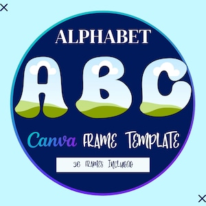 Retro Groovy Canva Photo Frame Template - Create Your Own Alphabet with Drag  Drop Alphaset - Commercial Use - Editable Design