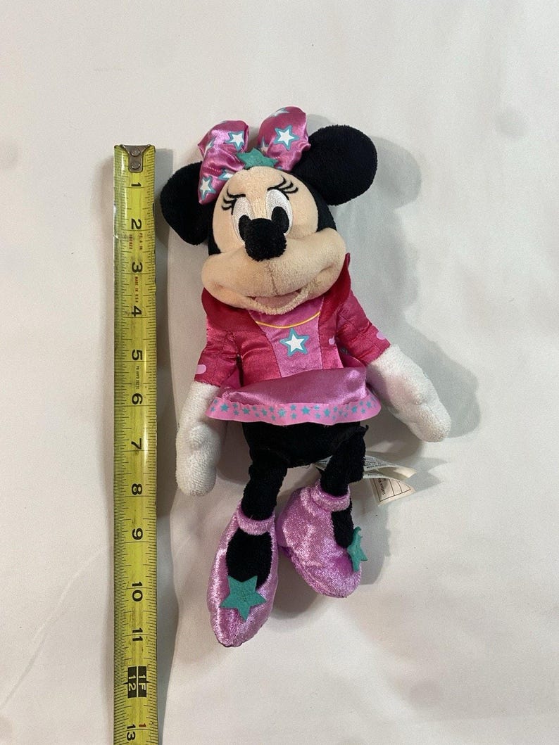 Disney Junior Minnie Mouse Star Bow-Fabulous Plush Pink Purple Sparkle 9" Toy image 9