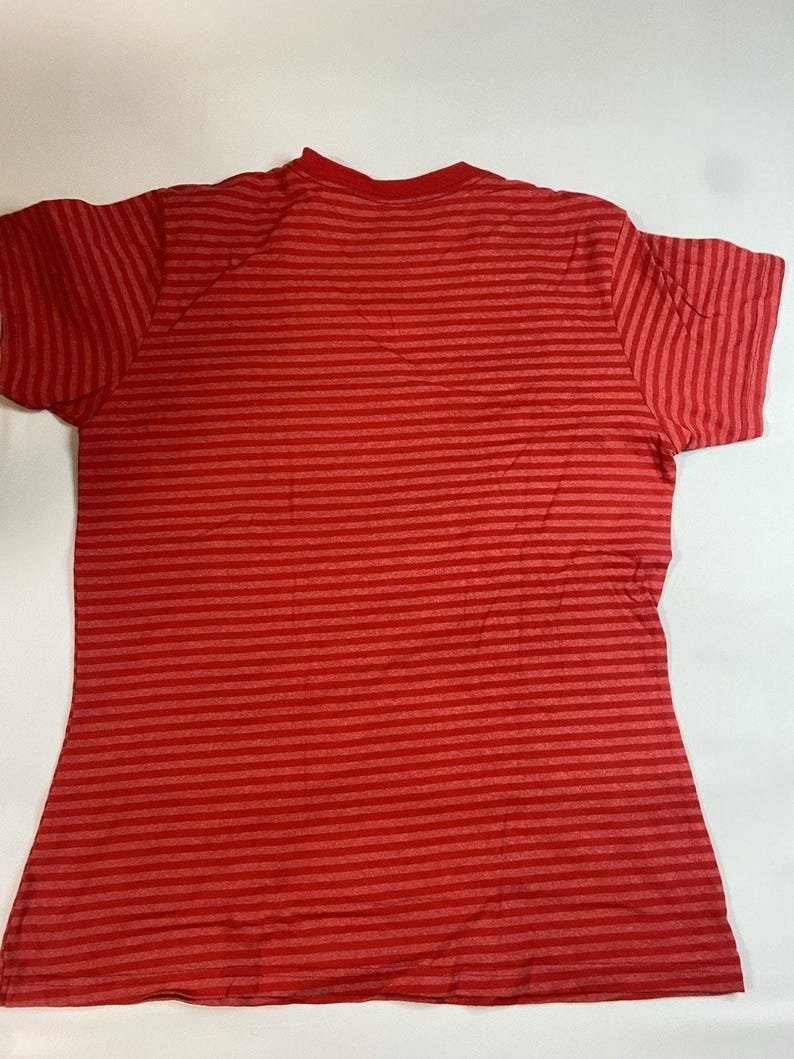 Disney Store Mickey Mouse XOXO Striped V-Neck T-Shirt XL Red Organic Cotto image 4