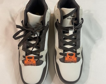 GEERS Dream Seek Mens Mid Top Sneakers Size 9 White Brown Grey Streetwear Skater