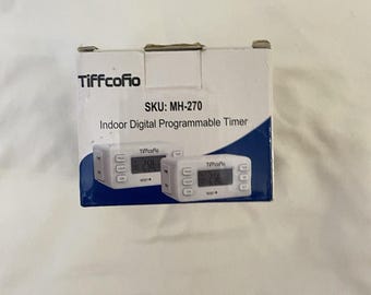 Enchufe programable digital para interiores Tiffcofio, paquete de 2 unidades, 3 clavijas, SKU MH-270