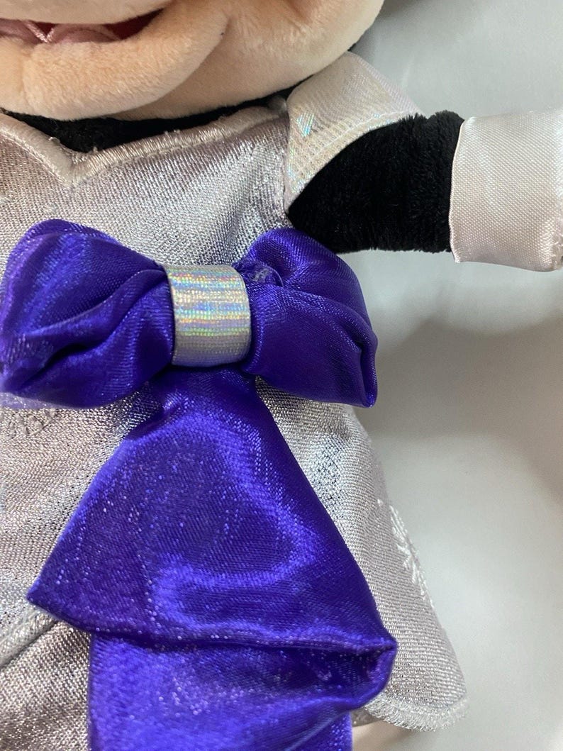 Disney 100 Years of Wonder Minnie Mouse Plush Silver Iridescent Purple 18" 2023 image 6