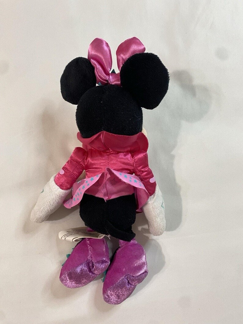 Disney Junior Minnie Mouse Star Bow-Fabulous Plush Pink Purple Sparkle 9" Toy image 2