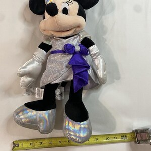 Disney 100 Years of Wonder Minnie Mouse Plush Silver Iridescent Purple 18" 2023 image 10