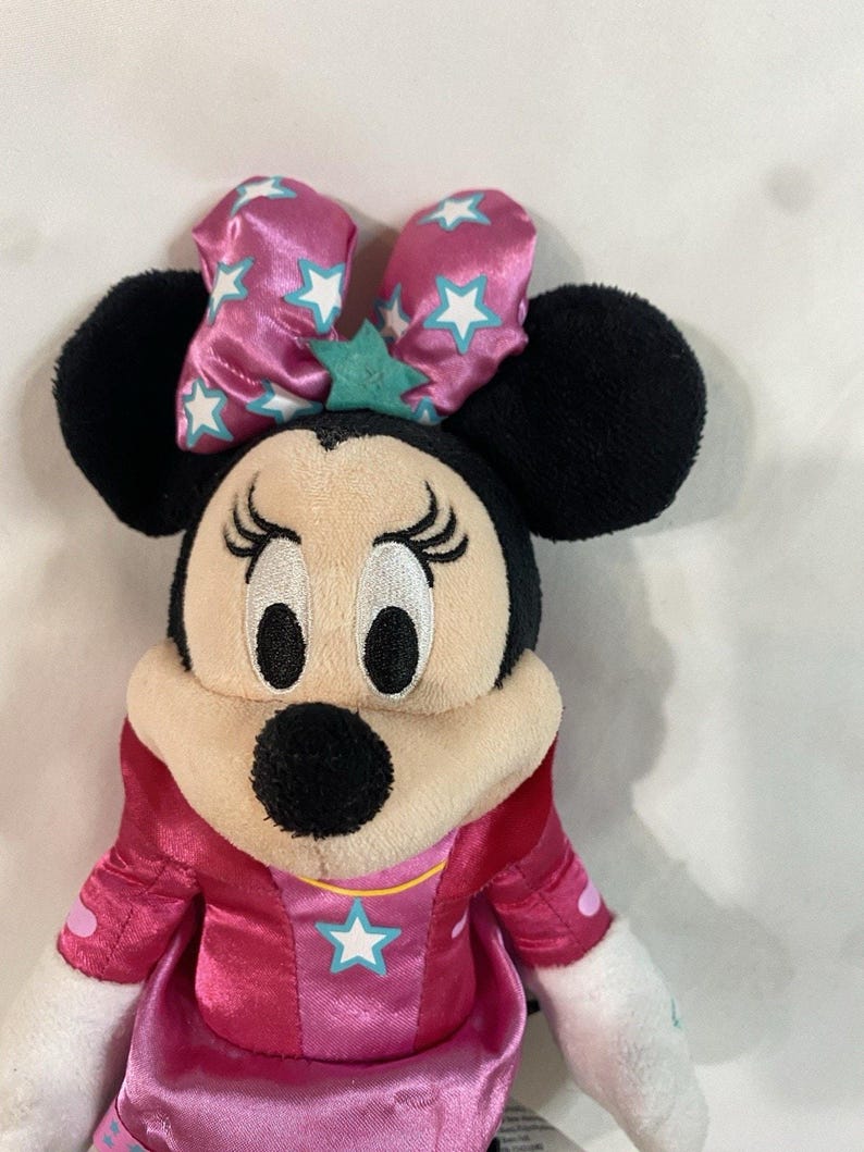 Disney Junior Minnie Mouse Star Bow-Fabulous Plush Pink Purple Sparkle 9" Toy image 7