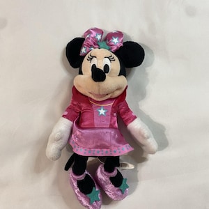 Disney Junior Minnie Mouse Star Bow-Fabulous Plush Pink Purple Sparkle 9" Toy image 1