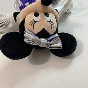 Disney 100 Years of Wonder Minnie Mouse Plush Silver Iridescent Purple 18" 2023 image 3
